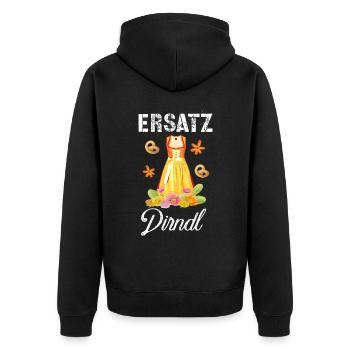 Dirndl Lustiger Spruch T-Shirt Festzelt Bussi - Unisex Premium Bio Zip Hoodie - Schwarz - Hinten - Nico (187cm)