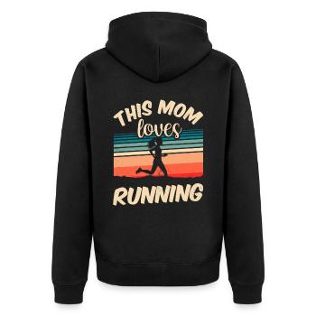 Cette maman adore courir jogging course à pied maman - Veste à capuche bio Premium Unisexe - noir - Dos - Nico (187cm)
