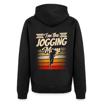 I am The Jogging Mother Running Mom Runner - Unisex Premium Organic Zip Hoodie - black - Back - Nico (187cm)