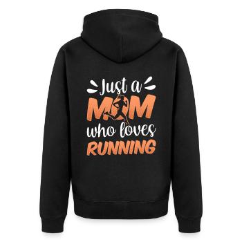 Juste une maman qui aime courir jogging maman - Veste à capuche bio Premium Unisexe - noir - Dos - Nico (187cm)
