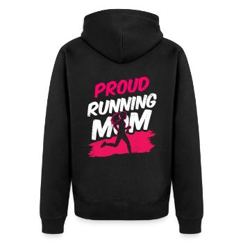 Fière coureuse Maman Jogging Mère Running - Veste à capuche bio Premium Unisexe - noir - Dos - Nico (187cm)