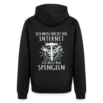 Spengler Sprüche Spengeln Bauspengler - Unisex Premium Bio Zip Hoodie - Schwarz - Hinten - Nico (187cm)