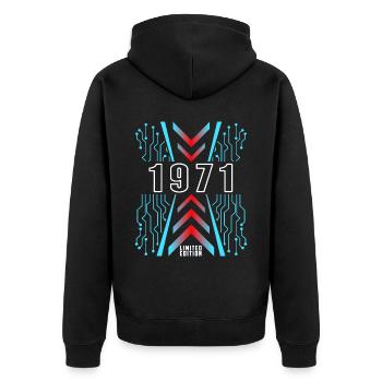 Geburtstag 1971 Gaming Limited Edition Gamer - Unisex Premium Bio Zip Hoodie - Schwarz - Hinten - Nico (187cm)