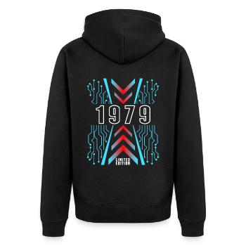 Birthday 1979 Gaming Limited Edition Gamer - Unisex Premium Organic Zip Hoodie - black - Back - Nico (187cm)