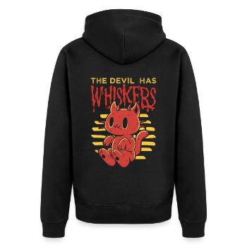 Der Teufel Hat Schnurrhaare Dämon Katze Halloween - Unisex Premium Bio Zip Hoodie - Schwarz - Hinten - Nico (187cm)