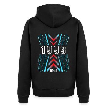 Anniversaire 1993 Gaming Limited Edition Gamer - Veste à capuche bio Premium Unisexe - noir - Dos - Nico (187cm)
