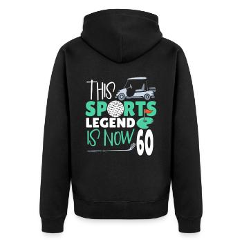 Diese Sport-legende Ist Jetzt 60, Golfspiel 60. - Unisex Premium Bio Zip Hoodie - Schwarz - Hinten - Nico (187cm)