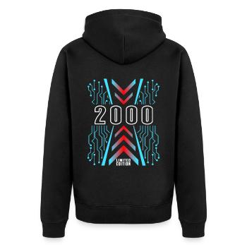Geburtstag 2000 Gaming Limited Edition Gamer - Unisex Premium Bio Zip Hoodie - Schwarz - Hinten - Nico (187cm)