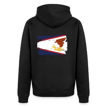 Official American Samoa Flag American Country - Unisex Premium Organic Zip Hoodie - black - Back - Nico (187cm)