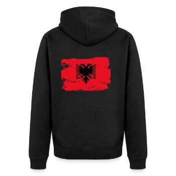 Drapeau officiel de l’Albanie Fierté du pays albanais - Veste à capuche bio Premium Unisexe - noir - Dos - Nico (187cm)