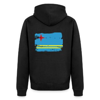 Drapeau officiel Aruba Aruba Country Pride Vintage - Veste à capuche bio Premium Unisexe - noir - Dos - Nico (187cm)