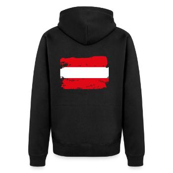 Drapeau officiel de l’Autriche Fierté du pays australien - Veste à capuche bio Premium Unisexe - noir - Dos - Nico (187cm)