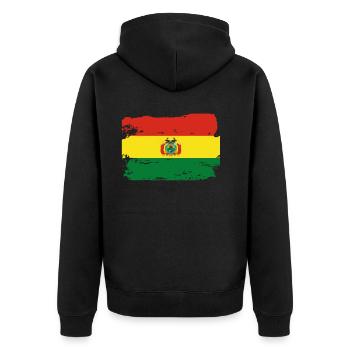 Drapeau officiel de la Bolivie Fierté du pays bolivien - Veste à capuche bio Premium Unisexe - noir - Dos - Nico (187cm)