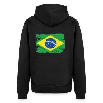 Drapeau officiel du Brésil Fierté du pays brésilien - Veste à capuche bio Premium Unisexe - noir - Dos - Nico (187cm)