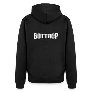 Bottrop - Unisex Premium Bio Zip Hoodie - Schwarz - Hinten - Nico (187cm)