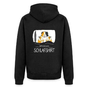 Offizielles Schlafshirt Hamster - Unisex Premium Bio Zip Hoodie - Schwarz - Hinten - Nico (187cm)
