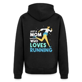 Juste une maman qui aime courir maman jogging - Veste à capuche bio Premium Unisexe - noir - Dos - Nico (187cm)