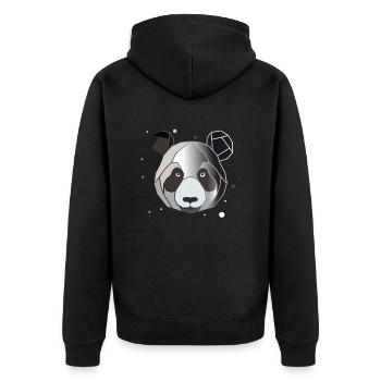 Panda Polygon - Unisex Premium Organic Zip Hoodie - black - Back - Nico (187cm)