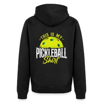 Pickleball C’est mon pickleball - Veste à capuche bio Premium Unisexe - noir - Dos - Nico (187cm)