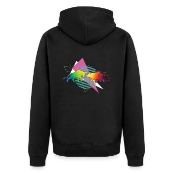 Vaporwave Stock Market : haussiers et actions du marché baissier - Veste à capuche bio Premium Unisexe - noir - Dos - Nico (187cm)