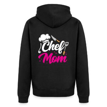 Cook Mama Cook Mother Cooking - Unisex Premium Organic Zip Hoodie - black - Back - Nico (187cm)