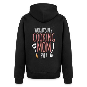 Best Cooking Mother in the World Cooking Mom - Unisex Premium Organic Zip Hoodie - black - Back - Nico (187cm)