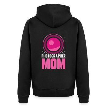 Fotografin Mama Mutter Fotografie Kamera - Unisex Premium Bio Zip Hoodie - Schwarz - Hinten - Nico (187cm)