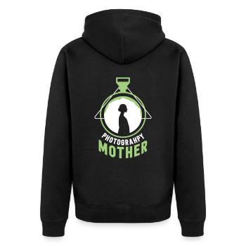 Fotografin Mutter Kamera Mama Fotografie - Unisex Premium Bio Zip Hoodie - Schwarz - Hinten - Nico (187cm)