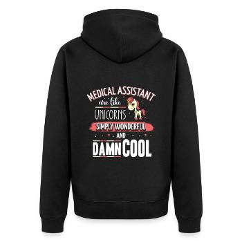 Les assistants médicaux sont comme des licornes Mfa - Veste à capuche bio Premium Unisexe - noir - Dos - Nico (187cm)