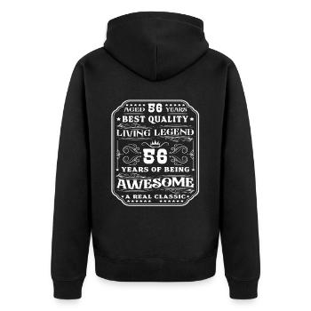 56 anniversaire 56 ans homme 56 ans légendaire 56 - Veste à capuche bio Premium Unisexe - noir - Dos - Nico (187cm)