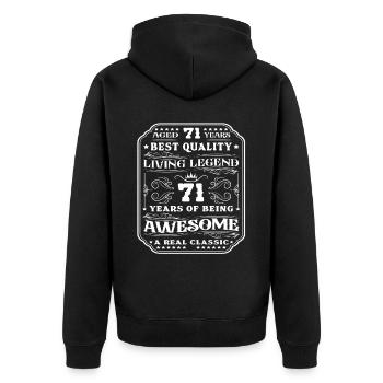 71 Geburtstag 71 Jahre Mann 71 jahre legende 71 - Unisex Premium Bio Zip Hoodie - Schwarz - Hinten - Nico (187cm)