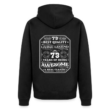 73 Geburtstag 73 Jahre Mann 73 jahre legende 73 - Unisex Premium Bio Zip Hoodie - Schwarz - Hinten - Nico (187cm)