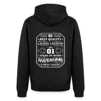 81 Geburtstag 81 Jahre Mann 81 jahre legende 81 - Unisex Premium Bio Zip Hoodie - Schwarz - Hinten - Nico (187cm)