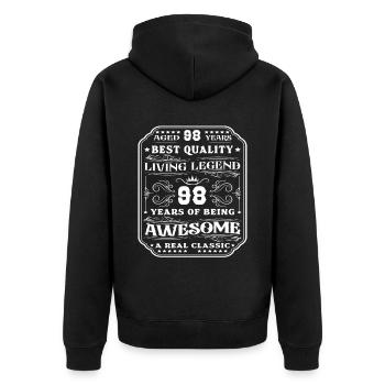 98 Geburtstag 98 Jahre Mann 98 jahre legende 98 - Unisex Premium Bio Zip Hoodie - Schwarz - Hinten - Nico (187cm)