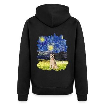 Nuit étoilée - Alaskan Husky - Veste à capuche bio Premium Unisexe - noir - Dos - Nico (187cm)