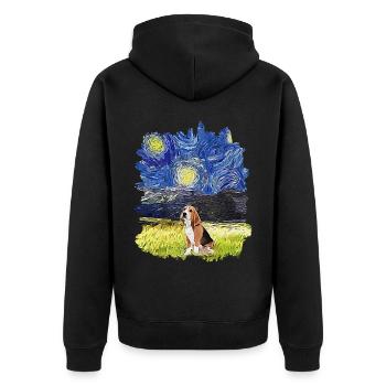 Nuit étoilée - Beagle - Veste à capuche bio Premium Unisexe - noir - Dos - Nico (187cm)