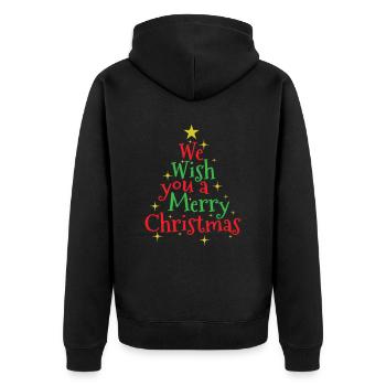 We wish you a Merry Christmas Weihnachten - Unisex Premium Organic Zip Hoodie - black - Back - Nico (187cm)