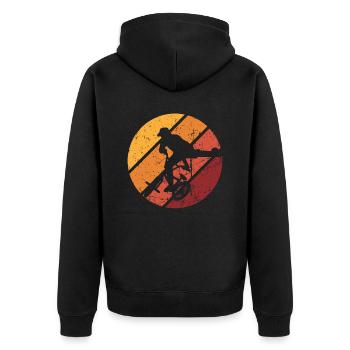 BMX Shirt Cyclisme Descente Vintage Rétro - Veste à capuche bio Premium Unisexe - noir - Dos - Nico (187cm)