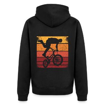 BMX Shirt Cyclisme Descente Vintage Rétro - Veste à capuche bio Premium Unisexe - noir - Dos - Nico (187cm)