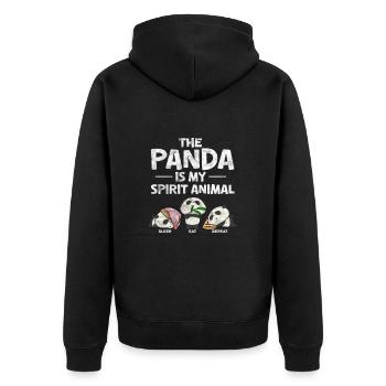 Panda - Veste à capuche bio Premium Unisexe - noir - Dos - Nico (187cm)
