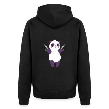 Panda Panda Bear Bear Animal Pandas Gift - Unisex Premium Organic Zip Hoodie - black - Back - Nico (187cm)