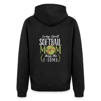 Softball Mère - Veste à capuche bio Premium Unisexe - noir - Dos - Nico (187cm)