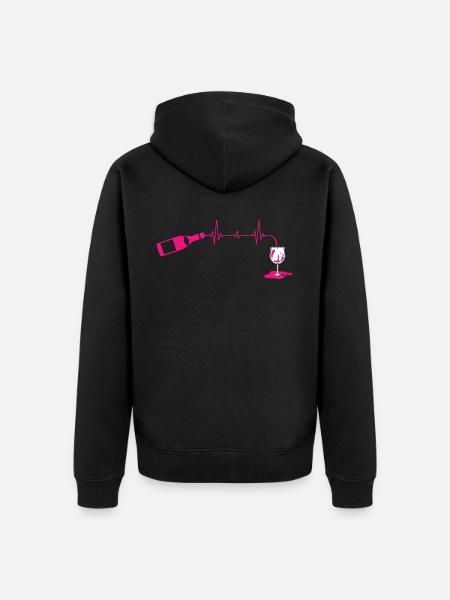 Weinliebhaber, Rotweintrinker - Unisex Premium Bio Zip Hoodie - Schwarz