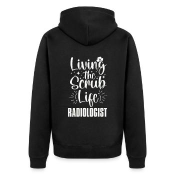 Radiologist Xray Radiology Rad Tech X-Ray X Ray - Unisex Premium Bio Zip Hoodie - Schwarz - Hinten - Nico (187cm)