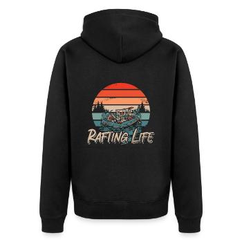 Rafting Life Rétro Kayak Pagaye Canoë Paddle - Veste à capuche bio Premium Unisexe - noir - Dos - Nico (187cm)