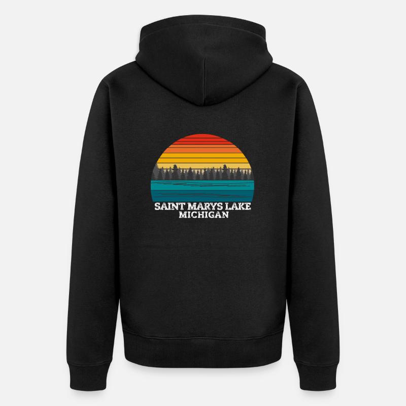 Lac Saint Marys, Michigan - Veste à capuche bio Premium Unisexe - noir