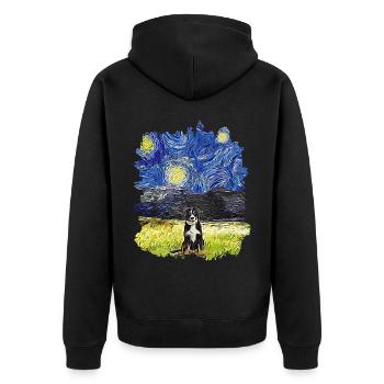 Nuit étoilée - Berner Berg - Veste à capuche bio Premium Unisexe - noir - Dos - Nico (187cm)