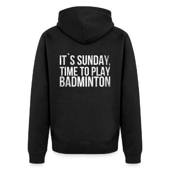 C’est dimanche l’heure de jouer au badminton pour le badminton - Veste à capuche bio Premium Unisexe - noir - Dos - Nico (187cm)