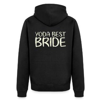 Meilleur design de mariage de mariée pour marié - Veste à capuche bio Premium Unisexe - noir - Dos - Nico (187cm)