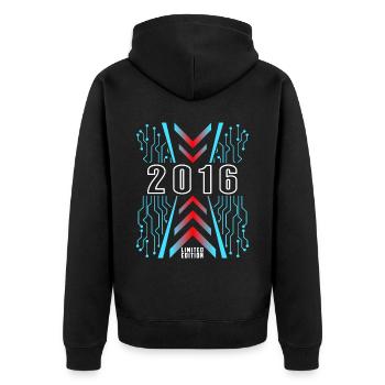 Geburtstag 2016 Gaming Limited Edition Gamer - Unisex Premium Bio Zip Hoodie - Schwarz - Hinten - Nico (187cm)